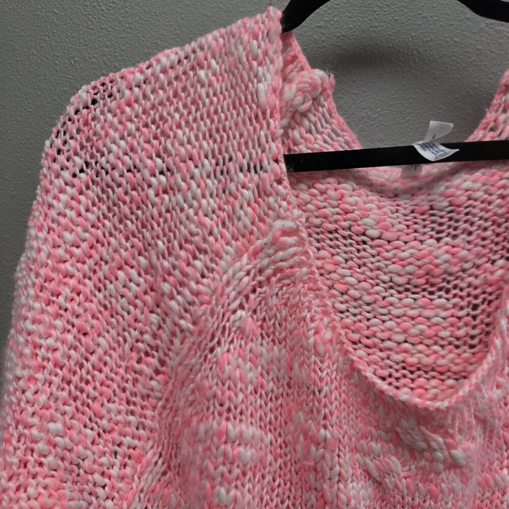 Aeropostale Sweater Womens Large Pink Wool Blend Cable Knit Chunky Pullover - Picture 2 of 10